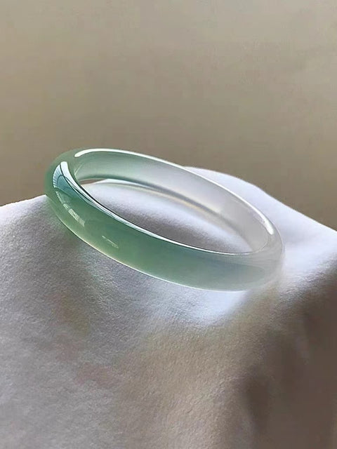 Gelang Gradien Batu Akik Alam Aoyagi Ukuran 54-60mm Batu Giok gaya yang indah adalah batu giok yang terbentuk secara alami Pola acak termasuk pajak pengiriman