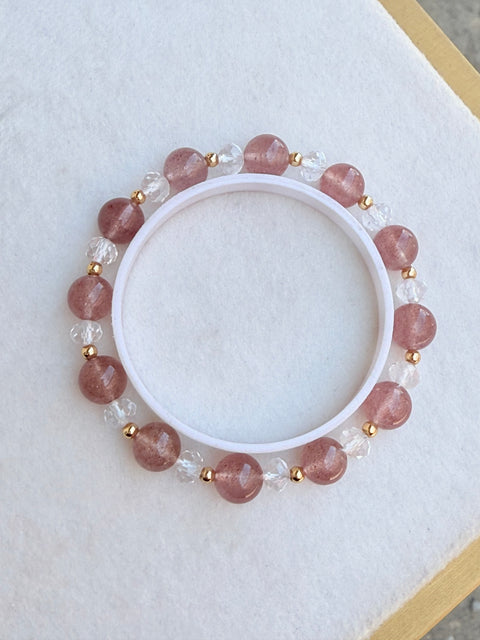 Baru ...... Gelang Kristal Stroberi Alami 💞💞Hindari Sampah &nbsp;Kristal Keberuntungan Bunga Persik Tembus Ukuran Kira-kira: 8,5㎜ Termasuk Pajak Pengiriman