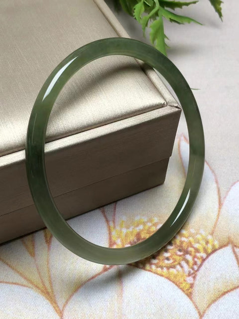 Gelang Strip Kecantikan Giok Hetian Alami Ukuran 59mm Giok ini bersih dan halus serta hangat; & nbsp; Giok adalah semua pola yang terjadi secara alami secara acak Termasuk Pajak Pengiriman