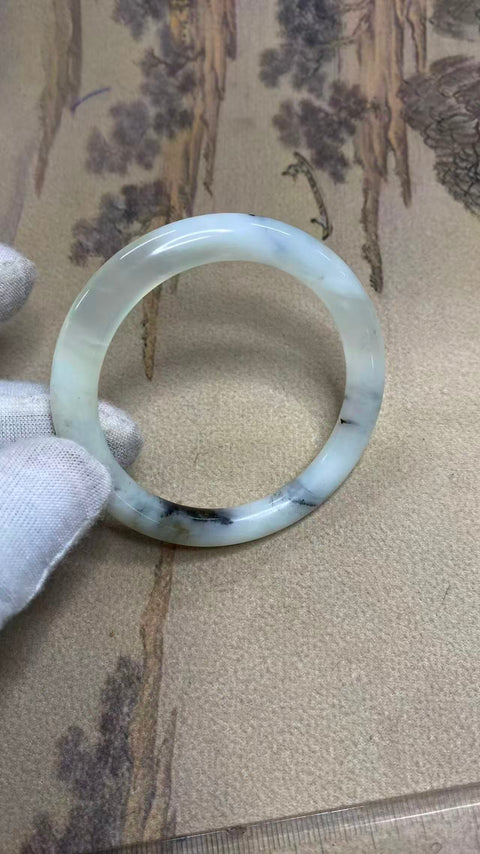 Gelang giok Xiuyan yang indah - Yuanshandai, batang kecantikan giok Xiuyan, diameter dalam: 56mm, batu alam dihasilkan secara alami, polanya acak, termasuk pajak pengiriman