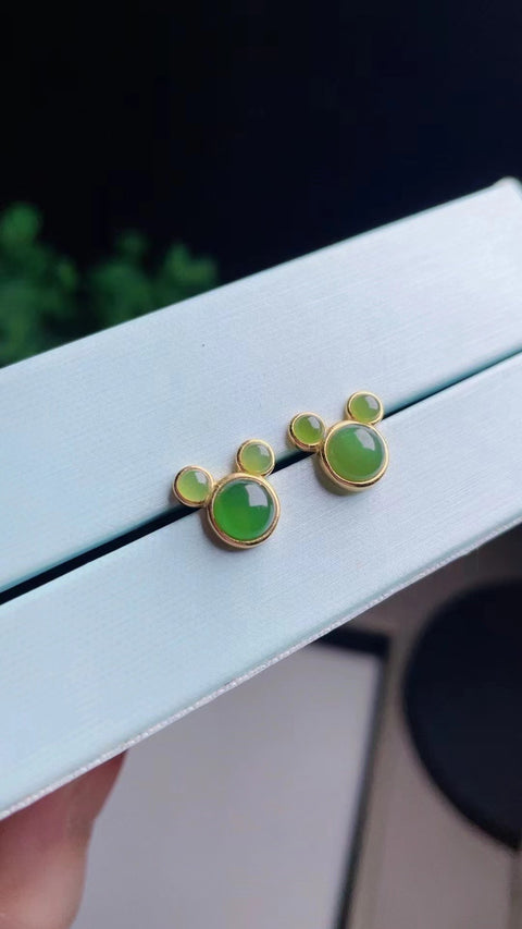 Anting-anting Mickey Nan Hong Alami Bahan Old Pit Bahan dasar 925 perak tatahan halus dan hangat Ukuran 0,7 * 0,2 Sudah termasuk pajak pengiriman