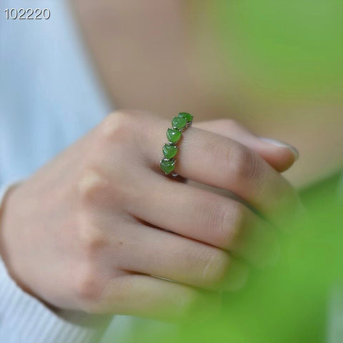 Cincin Jantung Hotan Jasper Model Desain Unik Model Desain Indah Ukuran Seratus 5 * 5mm & nbsp; Termasuk Pajak Pengiriman