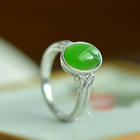 Cincin Jasper Alami 925 Pengaturan Perak & nbsp; Ukuran 8 * 10mm Termasuk Pajak Pengiriman