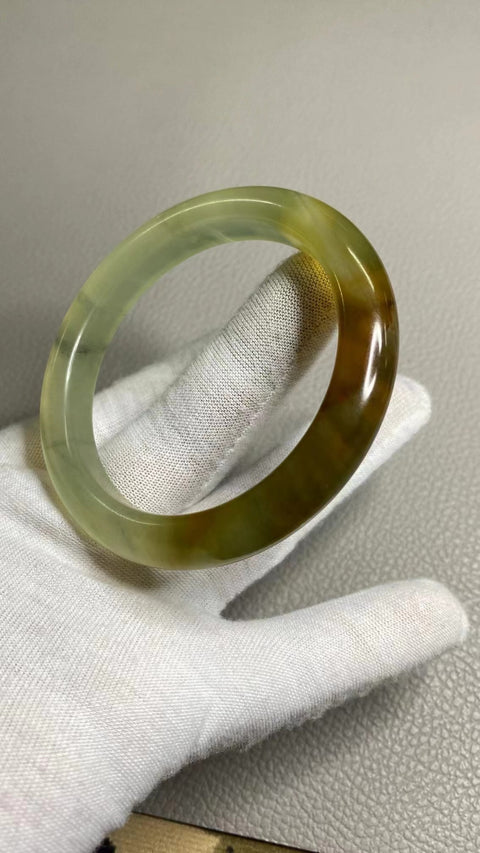 Gelang Gelang Bunga Giok Cui Giok Multi Warna Ukuran 55-57mm Ukuran 56.8mm Lebar 11mm Giok terjadi secara alami Pola acak Termasuk ongkos kirim dan pajak