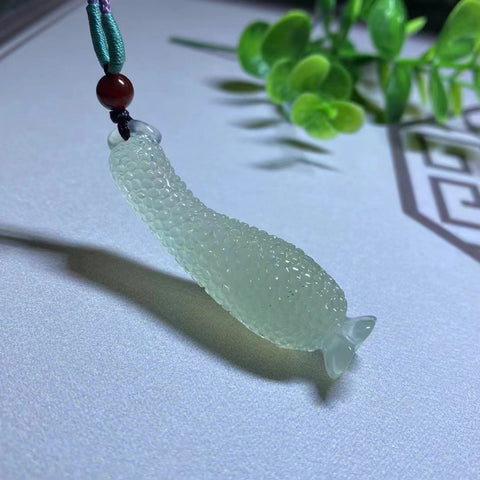 Liontin Giok Alami Ukuran 16 * 56mm Giok bersih, halus dan hangat Termasuk pajak pengiriman.