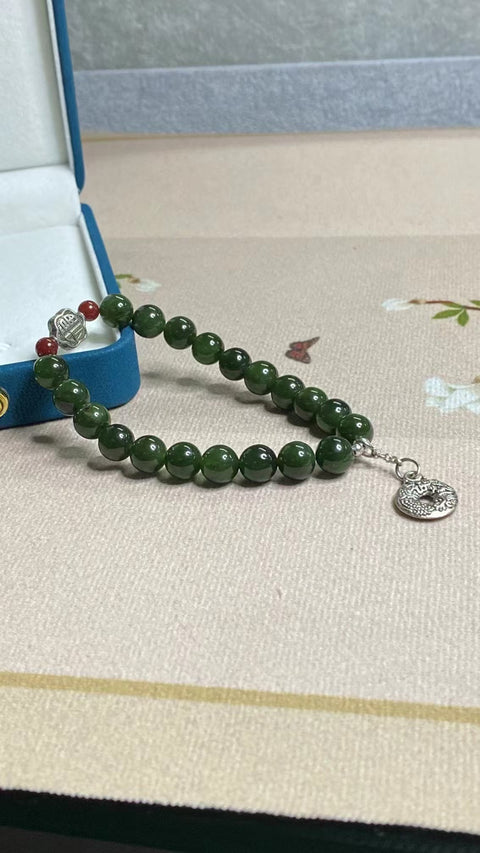 Gelang Jasper Alami dengan aksesoris cantik Ukuran 8mm Gaya Termasuk ongkos kirim dan pajak.