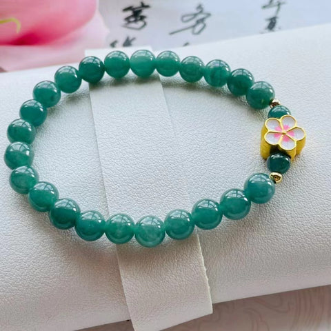 Gelang giok alami, bahan lubang tua, dasar halus dan hangat, bahan air biru yang indah, efek pemakaian yang indah, spesifikasi 0,8 termasuk pajak pengiriman