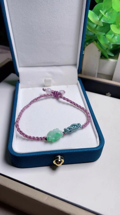 Jadeite Alami a-barang-barang Mini Pixi Bahan Pit Tua Bahan Halus dan Hangat Bawah Indah Cerah Hijau Pengiriman Sudah Termasuk Pajak