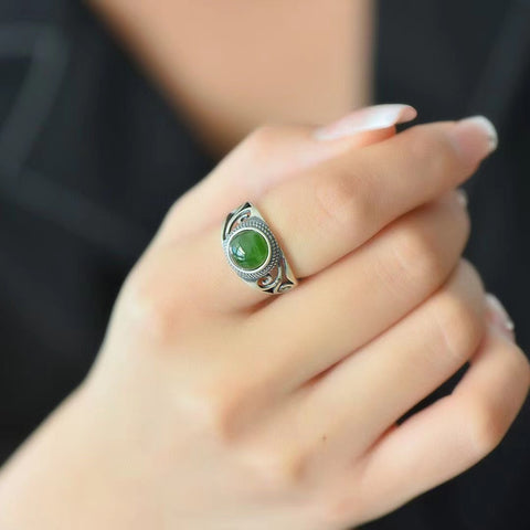 19001 Set Cincin Gaya Tua Jasper Alami dalam 925 Perak Ukuran 8 * 8mm & nbsp; Jumlah Gaya Unik Sudah termasuk pajak pengiriman.