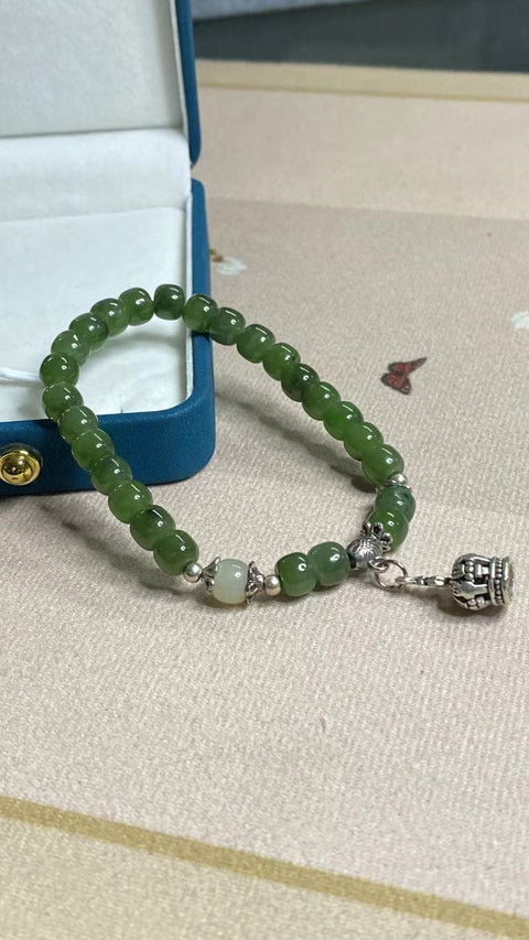 Gelang Jasper Alami dengan aksesoris cantik Ukuran 6 * 7mm Gaya Termasuk ongkos kirim dan pajak.