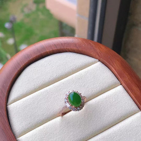 Cincin Jasper Alami yang terbuat dari perak 925 Ukuran 7 * 9mm & nbsp; Giok bersih dan halus Gaya sangat indah & nbsp; Sudah termasuk pajak pengiriman