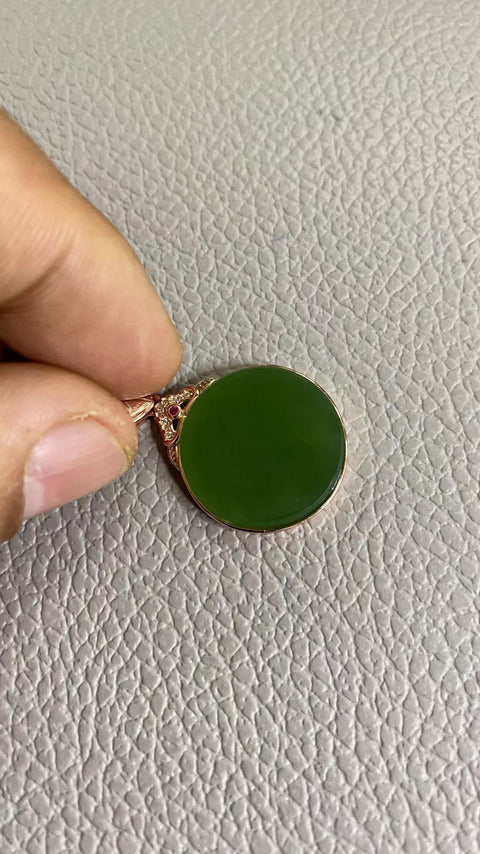 Batu giok bulat jasper alami Giok bersih, halus dan hangat Ukuran 20mm Tebal 3.6mm Pengiriman dan pajak sudah termasuk.