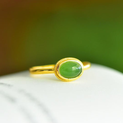 11511-2 Set Cincin Jasper Alami dari Giok Perak 925 Perak Termasuk pajak pengiriman