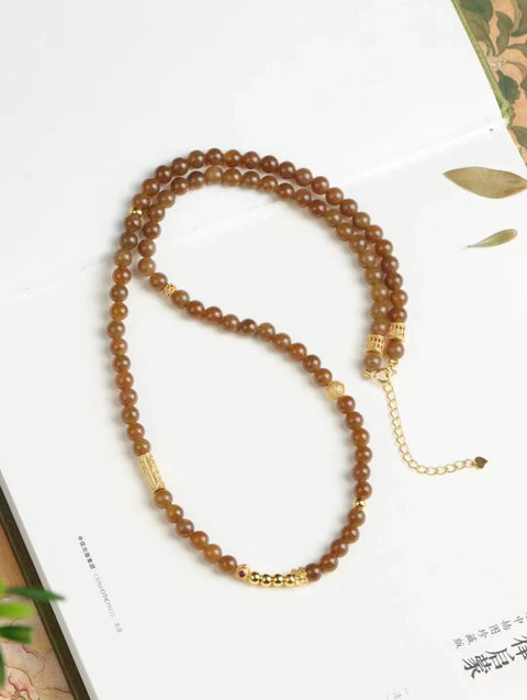 Kalung Giok Gula Giok Hetian Alami Dengan Aksesori Berlapis Emas Perak 925 Ukuran 6mm Giok bersih dan halus serta hangat Sudah termasuk ongkos kirim dan pajak.