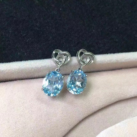 Anting Topaz Halus Ukuran 8 * 10mm Set dalam Gaya Perak 925 Termasuk pajak pengiriman