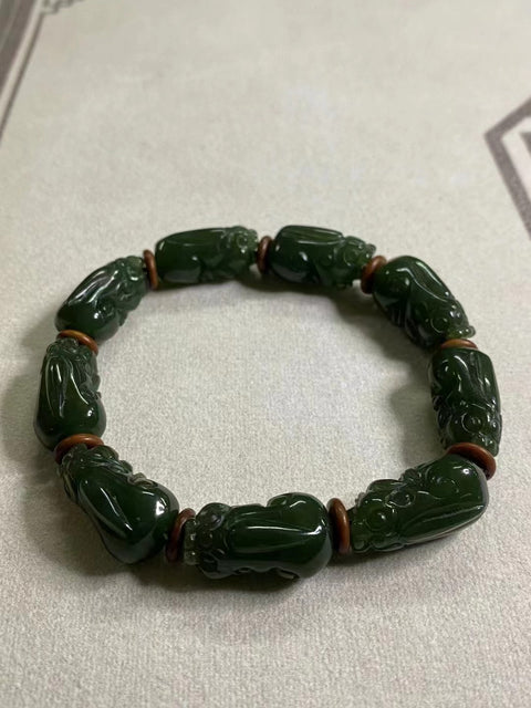 Rupanya Gelang Berani Hijau Penuh Giok Cui Jade Ukuran 22 * 12mm Giok bersih, halus dan hangat; Sudah termasuk pajak pengiriman.