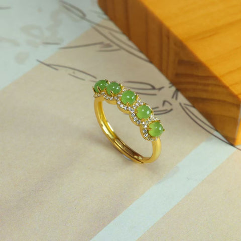 Cincin Bulat Berbentuk Drum dengan Batu Giok Hetian Bertatahkan Perak S925 - 11578-2# Spesifikasi Batu: 3*3. Gratis ongkos kirim dan pajak.