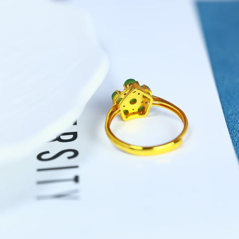Cincin Perak S925 dengan Giok Bayam Hetian 11290-2# Ukuran batu: 3×3 mm. Gratis ongkos kirim dan pajak.