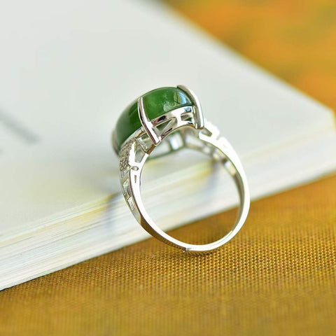 11180 # 925 Cincin Perak (13 * 18) dengan motif Jasper di Hotan Jade (13 * 18) 👉Gaya baru dan unik Jade yang hangat dan halus, yang menarik dan menarik untuk dipakai Sudah termasuk pajak pengiriman