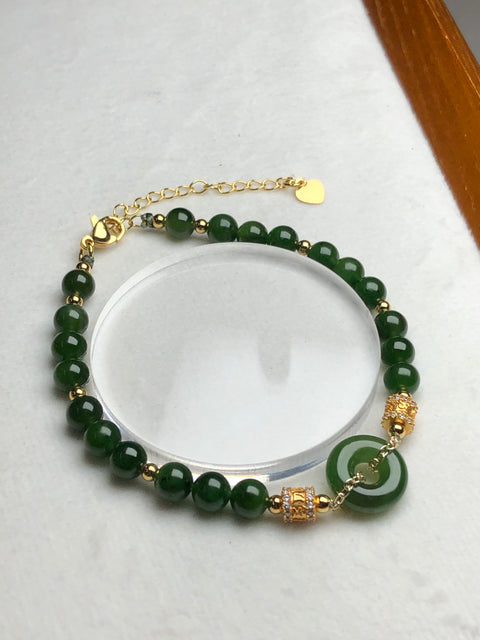 Baru ...... Gelang Gelang Giok Hetian Jade Jasper Ping An 👉925 Aksesori Perak Giok Jade bersih dan halus serta hangat Gelang Ping An 13×4.5 &nbsp; Manik-manik yang serasi 6㎜ &nbsp; Sudah termasuk Pajak Pengiriman