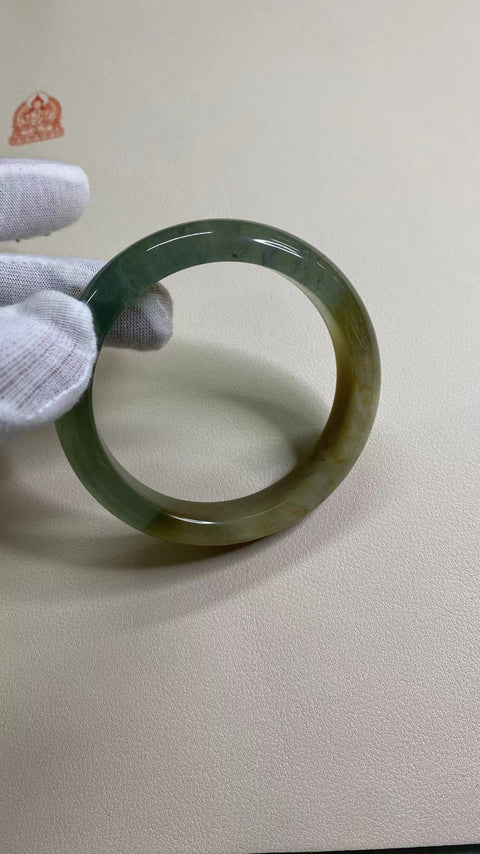 Giok Cui Alami - Gelang Gelang Bunga Giok Berwarna-warni Cocok untuk 60-62mm & nbsp; Ukuran Standar: 61.2mm, Lebar Samping 13.5mm Batu giok muncul secara alami dan polanya acak Termasuk Pajak Pengiriman