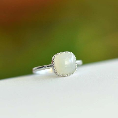 1516 Cincin Perak Vegetarian Drum Giok Basah Ukuran 8 * 8mm Ditetapkan dalam 925 Giok Perak halus dan hangat Termasuk ongkos kirim dan pajak.