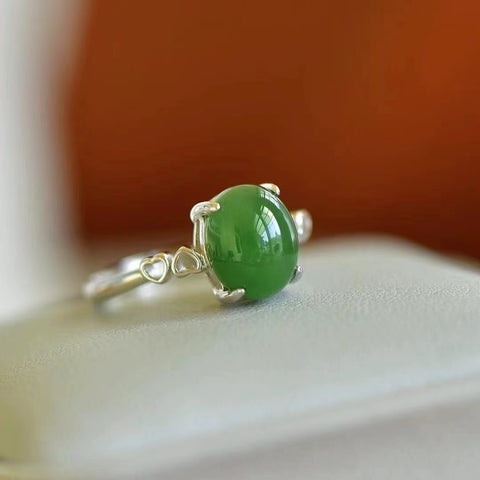 Model Cincin Giok Giok Hetian Alami Model: Giok Halus dan Hangat Ukuran 10 * 8mm Termasuk pajak pengiriman