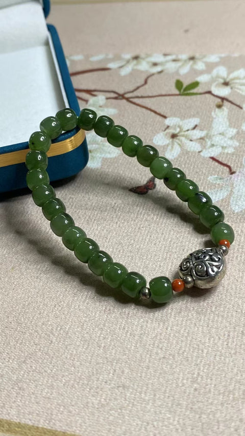 Gelang Jasper Alami dengan aksesoris cantik Ukuran 6 * 7mm Gaya Termasuk ongkos kirim dan pajak.