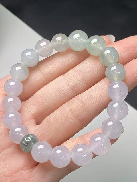 Jadeite alami adalah barang tali giok yang berair dan tembus cahaya; Ada yang berwarna hijau muda Kualitas super Termasuk ongkos kirim dan pajak