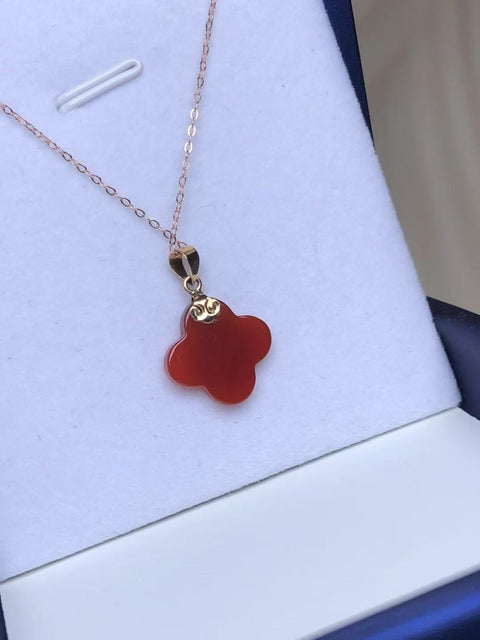 Kalung Jerami Batu Akik Merah Halus dengan pengaturan emas 18k Ukuran sekitar 14 * 2.5mm Batu giok halus dan hangat Termasuk pajak pengiriman.