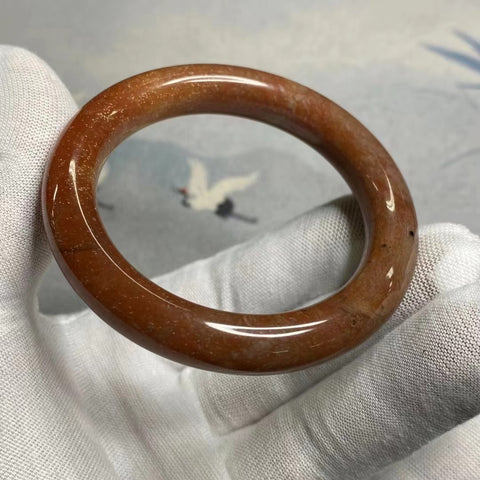 Gelang Gelang Giok Giok Bunga Cui Giok Alami Ukuran 50-52mm Ukuran 51.4mm Lebar Sisi 10mm Giok Giok secara alami Pola Bunga Acak Sudah termasuk pajak pengiriman.