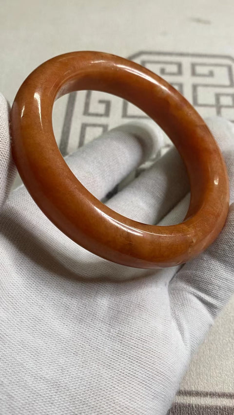 Gelang Giok Bunga Giok Cui Giok Alami Ukuran 58-60mm Ukuran 59.8mm & nbsp; Lebar Sisi 15.5mm Giok adalah semua yang terjadi secara alami Pola acak Termasuk pajak pengiriman.