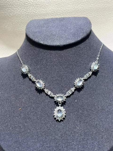 Gelang Es Tinggi Berfaset Telur Giok Cui Giok Alami Ukuran 4 * 6mm Giok bersih dan baik-baik saja Termasuk pajak pengiriman.