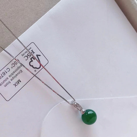 Gaya Kalung Manik-manik Wabi Jasper Alami Gaya Sederhana dan bergaya dengan pengaturan perak 925 Warna yang indah Ukuran 8mm Sudah termasuk pajak pengiriman