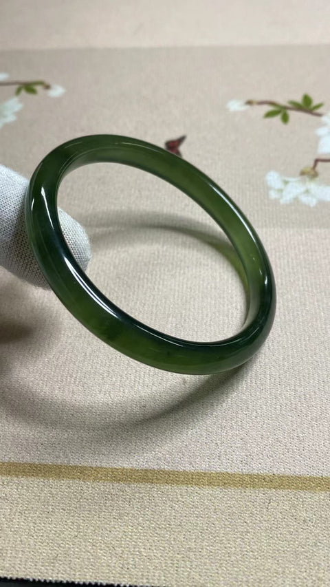 Gelang Garis Kecantikan Giok Cui Fine Cui Ukuran 53 ~ 55mm Ukuran 54.1mm Lebar 7.5mm Giok semuanya alami Pola acak Termasuk ongkos kirim dan pajak