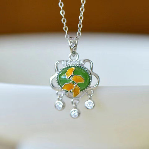 10832 Kalung Jasper Alami dalam 925 Perak Ukuran 7 * 9mm & nbsp; Giok itu bersih, halus dan hangat; Gayanya sangat indah & nbsp; Sudah termasuk ongkos kirim dan pajak.
