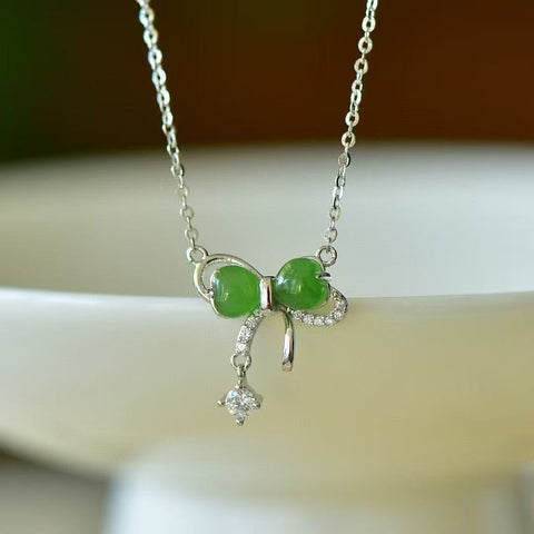 10868 Kalung Pita Jasper Alami 925 Pengaturan Perak Ukuran 5 * 5mm Giok baik-baik saja dan hangat, gaya yang indah sudah termasuk pajak pengiriman.
