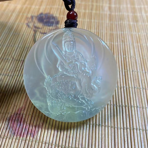 Manjushri, Bodhisattva, adalah batu giok alami. 52,8*9mm, sudah termasuk ongkos kirim dan pajak.