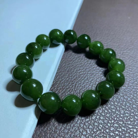 Gelang: Gelang giok Hetian - gelang jasper, warna biru kehijauan, bagian dari manik-manik meteor mengambang, hemat biaya, spesifikasi: 12mm Termasuk pajak pengiriman