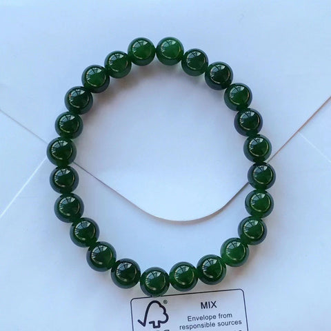 Gelang jasper bahan lubang tua bahan air halus kelembaban es bayam hijau pakai kecil ukuran kecil yang indah 8mm termasuk pajak pengiriman
