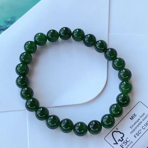 Gelang jasper bahan lubang tua bahan air halus kelembaban es bayam hijau pakai kecil ukuran kecil yang indah 8mm termasuk pajak pengiriman