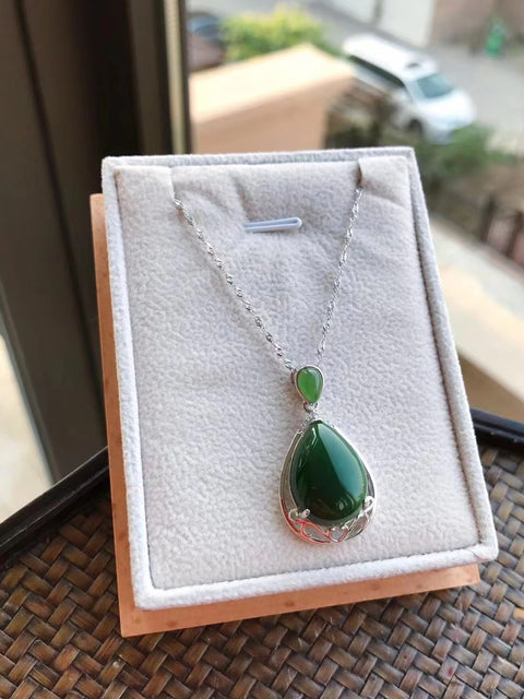 Liontin baru Jasper yang dipersonalisasi dengan gaya berbeda, keindahan berbeda, s925 perak bertatahkan jasper desain sederhana, batu telanjang, 12 * 16mm, sudah termasuk pajak pengiriman