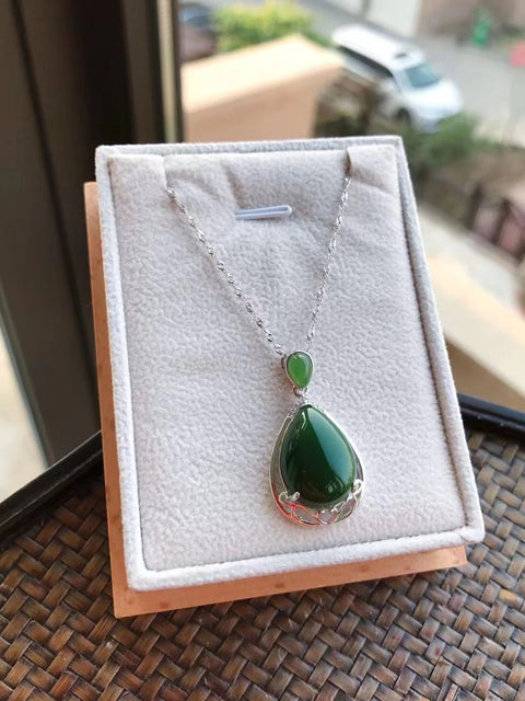 Liontin baru Jasper yang dipersonalisasi dengan gaya berbeda, keindahan berbeda, s925 perak bertatahkan jasper desain sederhana, batu telanjang, 12 * 16mm, sudah termasuk pajak pengiriman