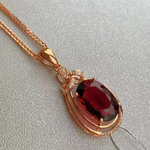 Liontin Turmalin Memotong Api Berkilau Luar Biasa 18k Rose Gold dengan Kristal Berlian yang bersih dan bahkan lebih indah secara langsung Pengiriman dan pajak sudah termasuk.