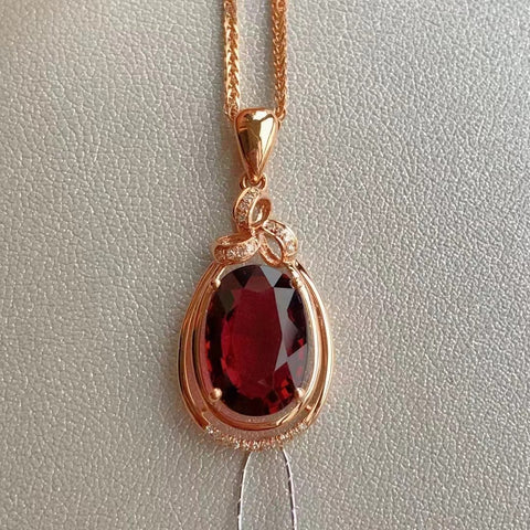 Liontin Turmalin Memotong Api Berkilau Luar Biasa 18k Rose Gold dengan Kristal Berlian yang bersih dan bahkan lebih indah secara langsung Pengiriman dan pajak sudah termasuk.