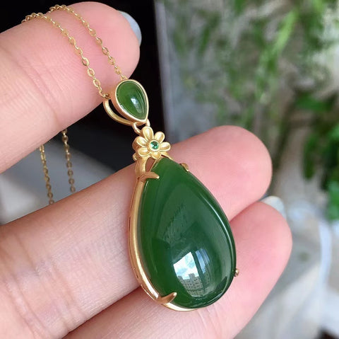 Jasper sangat bergaya untuk segala acara 925 perak bertatahkan emas untuk retensi warna yang tahan lama Ukuran 15 * 23mm Sudah termasuk pajak pengiriman.