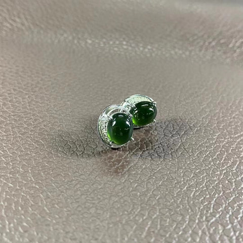 Anting Giok Halus dari 925 Perak 7 * 9mm Termasuk Pengiriman & Pajak