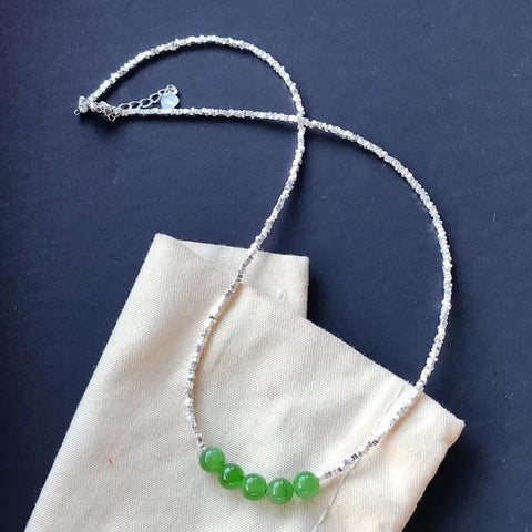 Rantai Tulang Perak Chip Fashion Jasper Melambangkan kedamaian dari tahun ke tahun Doakan dia seumur hidup penuh kedamaian dan kemakmuran Jasper 6mm Sudah termasuk ongkos kirim dan pajak