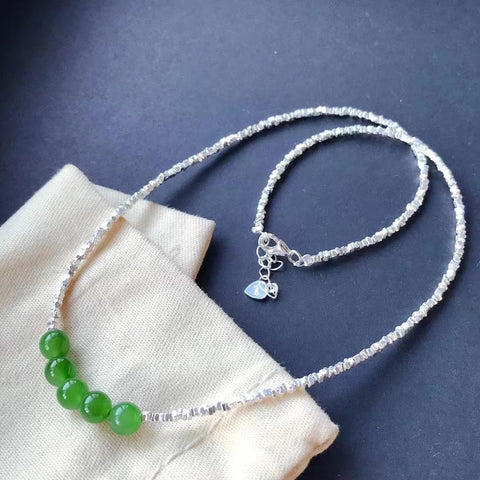Rantai Tulang Perak Chip Fashion Jasper Melambangkan kedamaian dari tahun ke tahun Doakan dia seumur hidup penuh kedamaian dan kemakmuran Jasper 6mm Sudah termasuk ongkos kirim dan pajak
