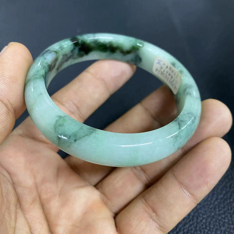 Gelang giok alami, kaliber cocok untuk 56, 57, 58 lingkaran memakai Giok semua pola yang dihasilkan secara alami acak Termasuk pajak pengiriman